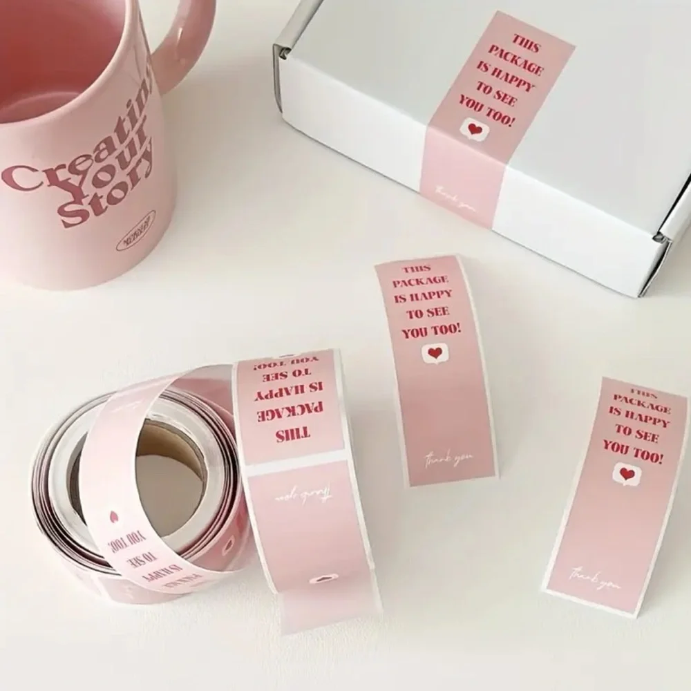 100pcs/roll “This Package Is Happy To See You Too” Stickers